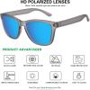 imageMEETSUN Polarized Sunglasses for Women Men Trendy Classic Retro Designer StyleMatte Gray Frame  Blue Mirrored