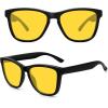 imageMEETSUN Polarized Sunglasses for Women Men Trendy Classic Retro Designer StyleNight Vision Lens  Black Frame