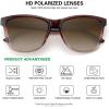 imageMEETSUN Polarized Sunglasses for Women Men Trendy Classic Retro Designer StyleOmbre Brown Frame  Gradient Brown Lens