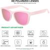 imageMEETSUN Polarized Sunglasses for Women Men Trendy Classic Retro Designer StylePink Framematte  Pink Mirrored Lens