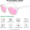 imageMEETSUN Polarized Sunglasses for Women Men Trendy Classic Retro Designer StylePink Mirror  Clear Frame
