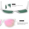 imageMEETSUN Polarized Sunglasses for Women Men Trendy Classic Retro Designer StylePink Mirror  Clear Frame