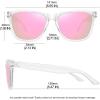 imageMEETSUN Polarized Sunglasses for Women Men Trendy Classic Retro Designer StylePink Mirror  Clear Frame