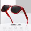 imageMEETSUN Polarized Sunglasses for Women Men Trendy Classic Retro Designer StyleRed Frame  Grey Lens