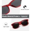 imageMEETSUN Polarized Sunglasses for Women Men Trendy Classic Retro Designer StyleRed Frame  Grey Lens