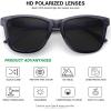 imageMEETSUN Polarized Sunglasses for Women Men Trendy Classic Retro Designer StyleTransparent Gray Frame Gray Lens