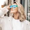 imageMEETSUN Polarized Sunglasses for Women Men Trendy Classic Retro Designer StyleTransparent Green FrameBlue Lens