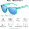imageMEETSUN Polarized Sunglasses for Women Men Trendy Classic Retro Designer StyleTransparent Green FrameBlue Lens