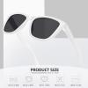 imageMEETSUN Polarized Sunglasses for Women Men Trendy Classic Retro Designer StyleWhite Frame  Grey