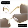 imageMEETSUN Rectangle Polarized Sunglasses for Women Men Retro Classic Square Sun Glasses UV400 Protection Vintage Metal FrameGoldBlue Mirror Lens