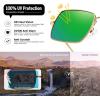 imageMEETSUN Rectangle Polarized Sunglasses for Women Men Retro Classic Square Sun Glasses UV400 Protection Vintage Metal FrameGoldGreen Mirror Lens