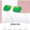 imageMEETSUN Rectangle Polarized Sunglasses for Women Men Retro Classic Square Sun Glasses UV400 Protection Vintage Metal FrameGoldGreen Mirror Lens