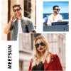 imageMEETSUN Retro Polarized Sunglasses for Women Men Classic Mirror Lens Driving Trendy Sun Glasses UV Protection 3 Pack3 Pack Black