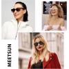 imageMEETSUN Retro Polarized Sunglasses for Women Men Classic Mirror Lens Driving Trendy Sun Glasses UV Protection 3 Pack3 Pack Black LensBrown Gradient LensPink Mirrored