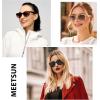 imageMEETSUN Retro Polarized Sunglasses for Women Men Classic Mirror Lens Driving Trendy Sun Glasses UV Protection 3 Pack3 Pack BlackBrown GradientBrown