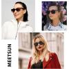 imageMEETSUN Retro Polarized Sunglasses for Women Men Classic Mirror Lens Driving Trendy Sun Glasses UV Protection 3 Pack3 Pack BlackBrown GradientLeopard