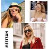 imageMEETSUN Retro Polarized Sunglasses for Women Men Classic Mirror Lens Driving Trendy Sun Glasses UV Protection 3 Pack3 Pack BlackCoffeePink
