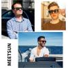imageMEETSUN Retro Polarized Sunglasses for Women Men Classic Mirror Lens Driving Trendy Sun Glasses UV Protection 3 Pack3 Pack BlackGrey GradientOlive