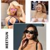 imageMEETSUN Retro Polarized Sunglasses for Women Men Classic Mirror Lens Driving Trendy Sun Glasses UV Protection 3 Pack3 Pack BlackPurple PinkPink