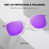 imageMEETSUN Retro Polarized Sunglasses for Women Men Classic Mirror Lens Driving Trendy Sun Glasses UV Protection 3 Pack3 Pack BluePurplePink