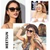 imageMEETSUN Retro Polarized Sunglasses for Women Men Classic Mirror Lens Driving Trendy Sun Glasses UV Protection 3 Pack3 Pack Leopard BrownBrown GradientPink