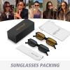 imageMEETSUN Retro Rectangular Sunglasses for Women Trendy Vintage 90s Small Square Sun Glasses UV Protection2packblackGrayblackBrown