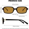 imageMEETSUN Retro Rectangular Sunglasses for Women Trendy Vintage 90s Small Square Sun Glasses UV Protection2packblackGrayblackBrown