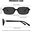 imageMEETSUN Retro Rectangular Sunglasses for Women Trendy Vintage 90s Small Square Sun Glasses UV ProtectionBlackGray