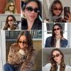 imageMEETSUN Retro Rectangular Sunglasses for Women Trendy Vintage 90s Small Square Sun Glasses UV ProtectionLight CoffeeBrown