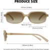 imageMEETSUN Retro Rectangular Sunglasses for Women Trendy Vintage 90s Small Square Sun Glasses UV ProtectionLight CoffeeBrown