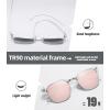 imageMEETSUN Retro Semi Rimless Polarized Sunglasses for Men Women Classic Trendy Driving Sun Glasses UV ProtectionB10clear Framesilver RimPink Mirrored Lens