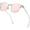 imageMEETSUN Retro Semi Rimless Polarized Sunglasses for Men Women Classic Trendy Driving Sun Glasses UV ProtectionB10clear Framesilver RimPink Mirrored Lens