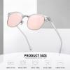 imageMEETSUN Retro Semi Rimless Polarized Sunglasses for Men Women Classic Trendy Driving Sun Glasses UV ProtectionB10clear Framesilver RimPink Mirrored Lens