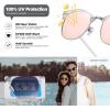 imageMEETSUN Retro Semi Rimless Polarized Sunglasses for Men Women Classic Trendy Driving Sun Glasses UV ProtectionB10clear Framesilver RimPink Mirrored Lens