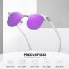 imageMEETSUN Retro Semi Rimless Polarized Sunglasses for Men Women Classic Trendy Driving Sun Glasses UV ProtectionB11clear Framesilver RimPurple Mirrored Lens