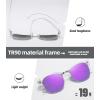 imageMEETSUN Retro Semi Rimless Polarized Sunglasses for Men Women Classic Trendy Driving Sun Glasses UV ProtectionB11clear Framesilver RimPurple Mirrored Lens