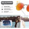 imageMEETSUN Retro Semi Rimless Polarized Sunglasses for Men Women Classic Trendy Driving Sun Glasses UV ProtectionB14clear Framesilver RimRed Mirrored Lens