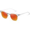 imageMEETSUN Retro Semi Rimless Polarized Sunglasses for Men Women Classic Trendy Driving Sun Glasses UV ProtectionB14clear Framesilver RimRed Mirrored Lens