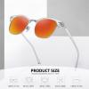 imageMEETSUN Retro Semi Rimless Polarized Sunglasses for Men Women Classic Trendy Driving Sun Glasses UV ProtectionB14clear Framesilver RimRed Mirrored Lens
