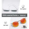 imageMEETSUN Retro Semi Rimless Polarized Sunglasses for Men Women Classic Trendy Driving Sun Glasses UV ProtectionB14clear Framesilver RimRed Mirrored Lens