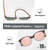 imageMEETSUN Retro Semi Rimless Polarized Sunglasses for Men Women Classic Trendy Driving Sun Glasses UV ProtectionB17matte Leopard Framegolden RimPink Mirrored Lens