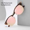 imageMEETSUN Retro Semi Rimless Polarized Sunglasses for Men Women Classic Trendy Driving Sun Glasses UV ProtectionB17matte Leopard Framegolden RimPink Mirrored Lens