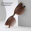 imageMEETSUN Retro Semi Rimless Polarized Sunglasses for Men Women Classic Trendy Driving Sun Glasses UV ProtectionB17matte Leopardgolden RimBrown Gradient