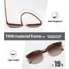 imageMEETSUN Retro Semi Rimless Polarized Sunglasses for Men Women Classic Trendy Driving Sun Glasses UV ProtectionB17matte Leopardgolden RimBrown Gradient