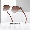 imageMEETSUN Retro Semi Rimless Polarized Sunglasses for Men Women Classic Trendy Driving Sun Glasses UV ProtectionB17matte Leopardgolden RimBrown Gradient