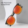 imageMEETSUN Retro Semi Rimless Polarized Sunglasses for Men Women Classic Trendy Driving Sun Glasses UV ProtectionB3matte Black Framegolden RimRed Mirrored Lens