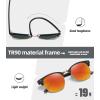 imageMEETSUN Retro Semi Rimless Polarized Sunglasses for Men Women Classic Trendy Driving Sun Glasses UV ProtectionB3matte Black Framegolden RimRed Mirrored Lens