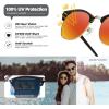 imageMEETSUN Retro Semi Rimless Polarized Sunglasses for Men Women Classic Trendy Driving Sun Glasses UV ProtectionB3matte Black Framegolden RimRed Mirrored Lens