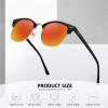 imageMEETSUN Retro Semi Rimless Polarized Sunglasses for Men Women Classic Trendy Driving Sun Glasses UV ProtectionB3matte Black Framegolden RimRed Mirrored Lens
