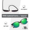 imageMEETSUN Retro Semi Rimless Polarized Sunglasses for Men Women Classic Trendy Driving Sun Glasses UV ProtectionB4matte Black Framegolden RimGreen Mirrored Lens